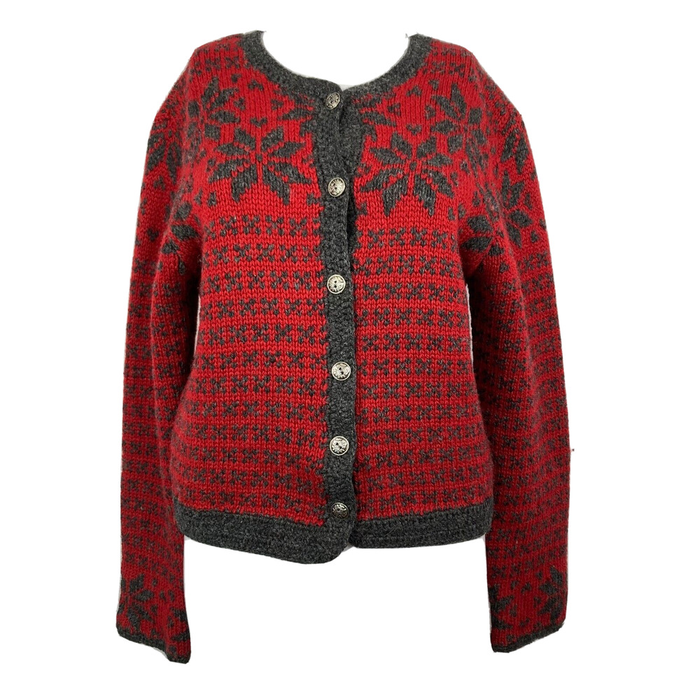 American Eagle Cardigan‎ Womens Sz M Vintage Fair Isle Wool Button Up Sweater